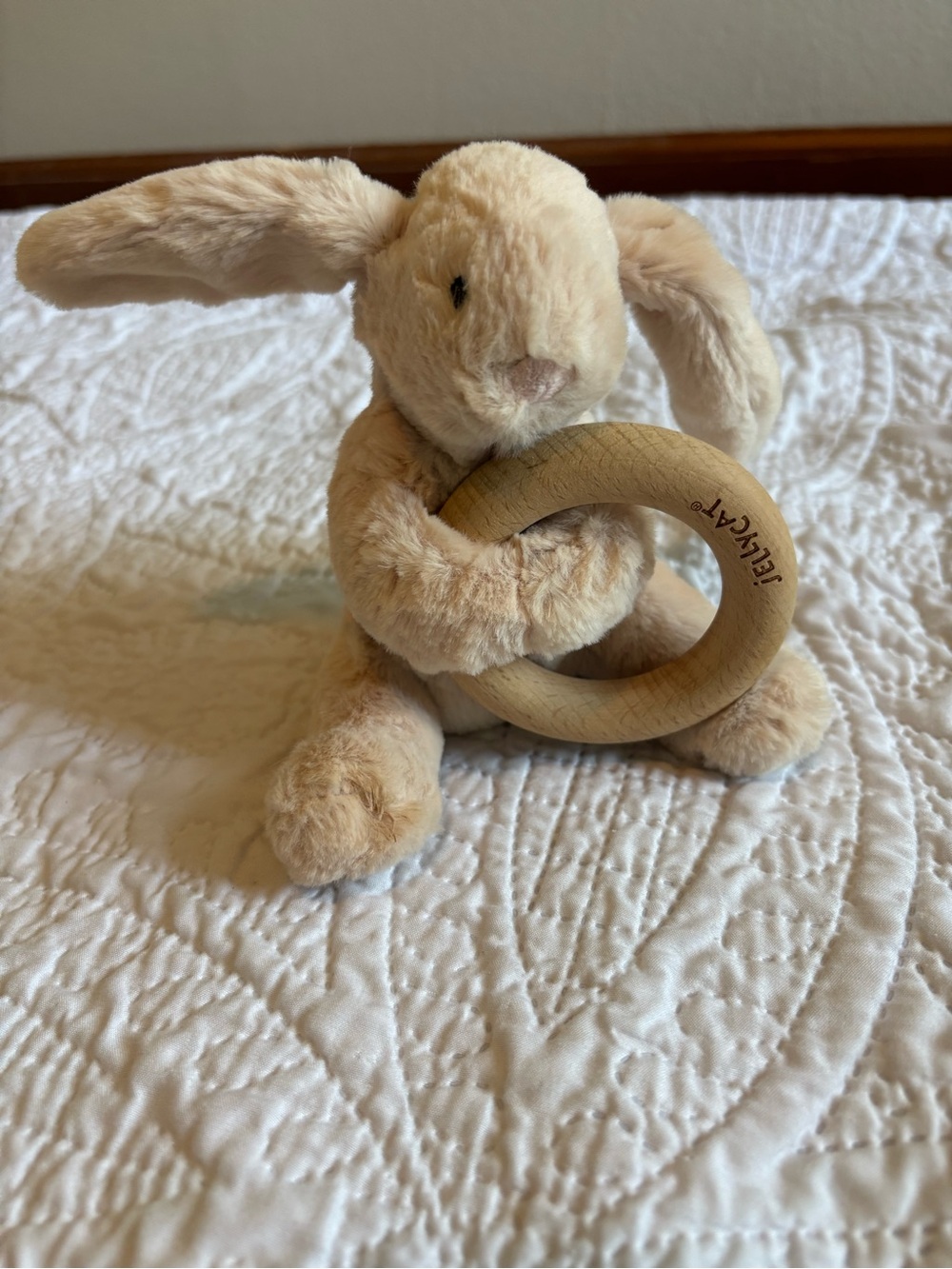 Jellycat Bashful Beige Plush Bunny Teether Rattle -SOFT